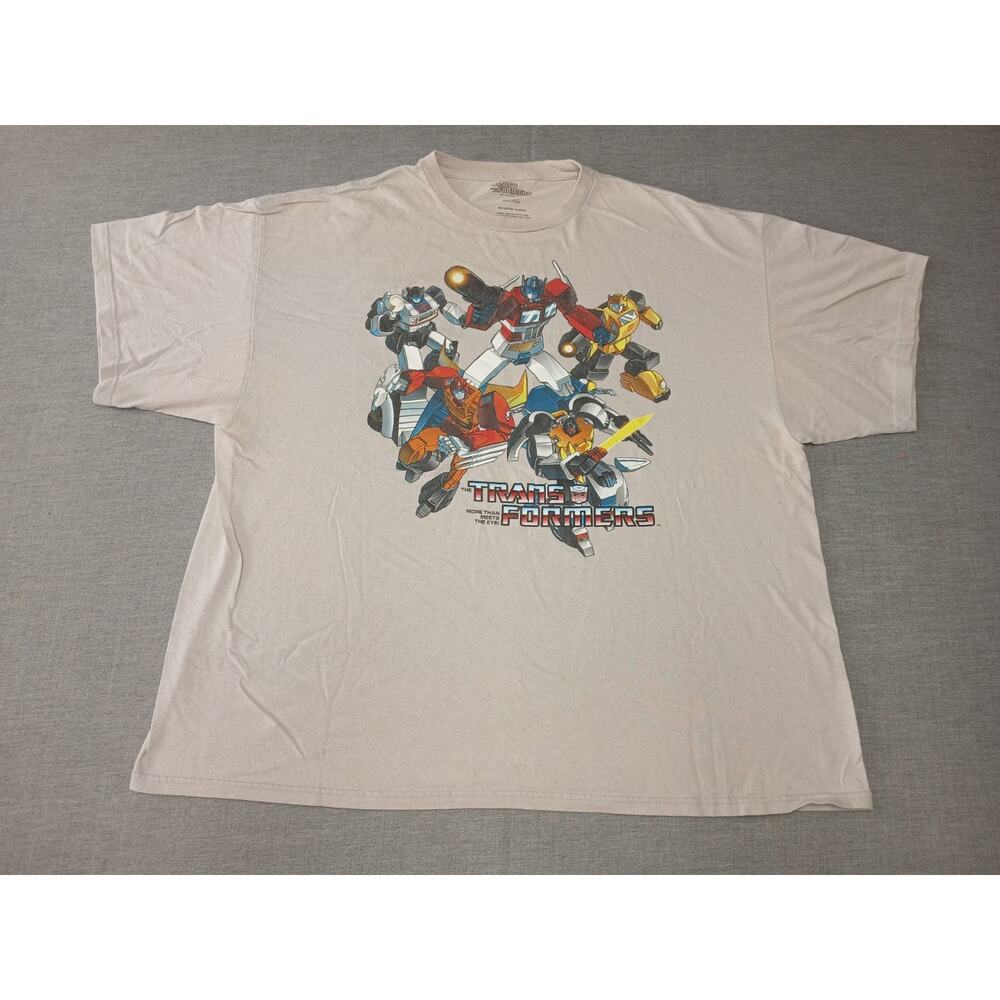 Transformers Mens 2XL G1 Graphic T Shirt Beige Vintage Optimus Prime Autobot Tee